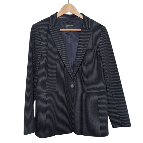 Banana Republic Long & Lean Pinstripe Blazer Womens Size 12 Academia Business - Picture 1 of 11